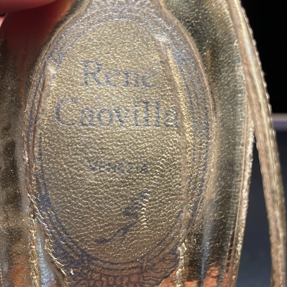 Rene Coavilla bronze beaded/sequence slingback with bronze leather strap - Picture 5 of 8